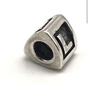 Pandora Retired Letter L Alphabet Block Charm